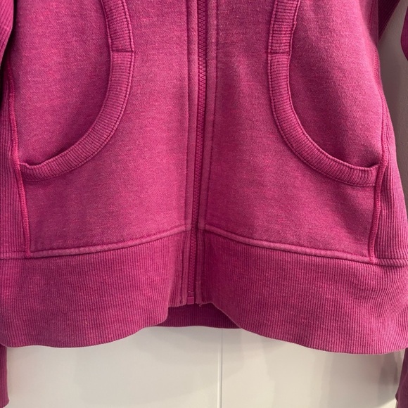 Lululemon Scuba Full Zip Hoodie Jacket Fuchsia Pink Size 6 Thumbholes - Picture 5 of 16